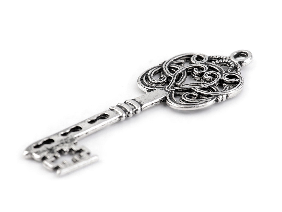 Anhänger schlüssel 21x56 mm - Altmessing (2 Stücke)