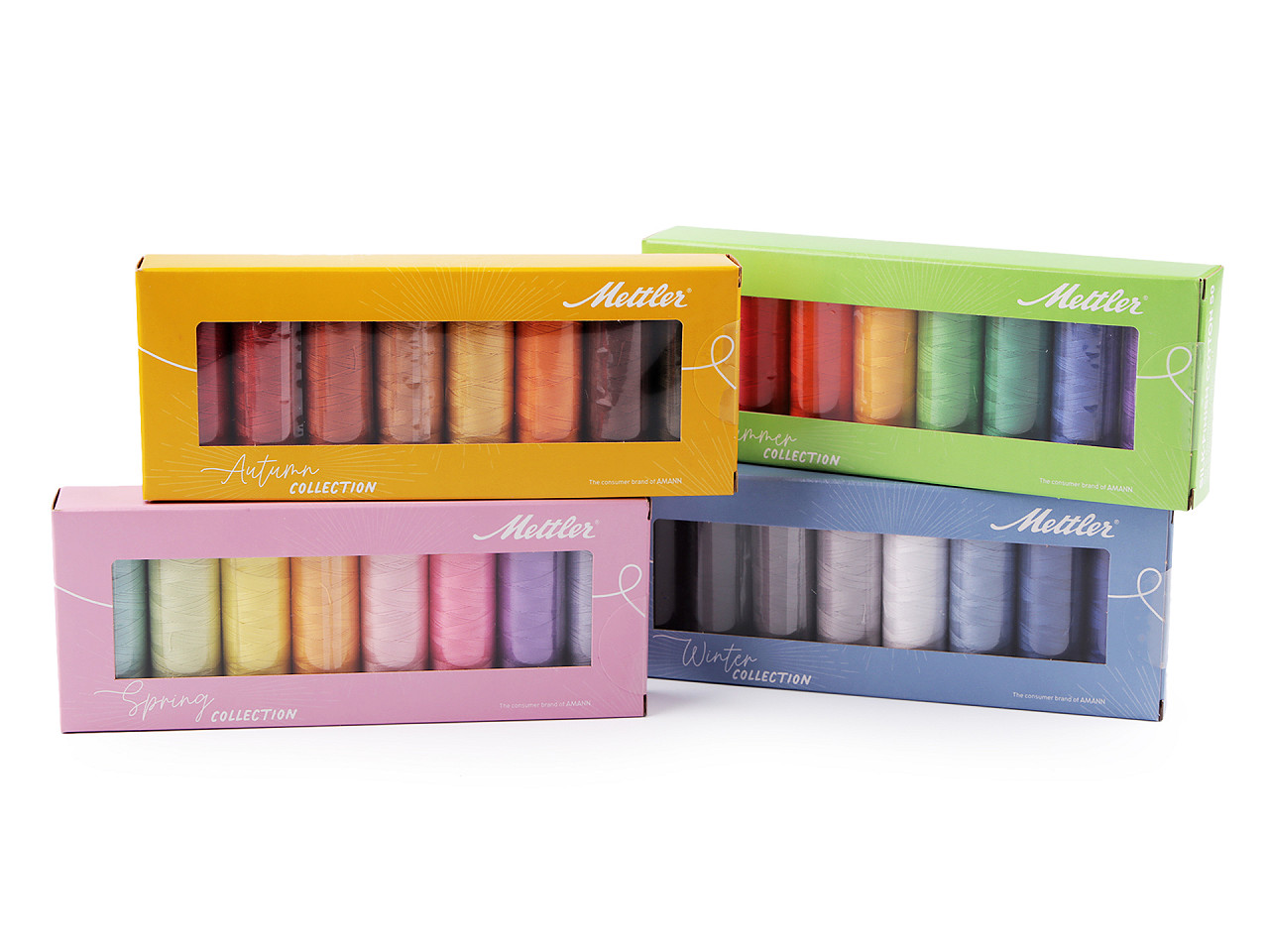 Silk-finish mettler set baumwollgarn 8x150 m - Mix (1 Set)