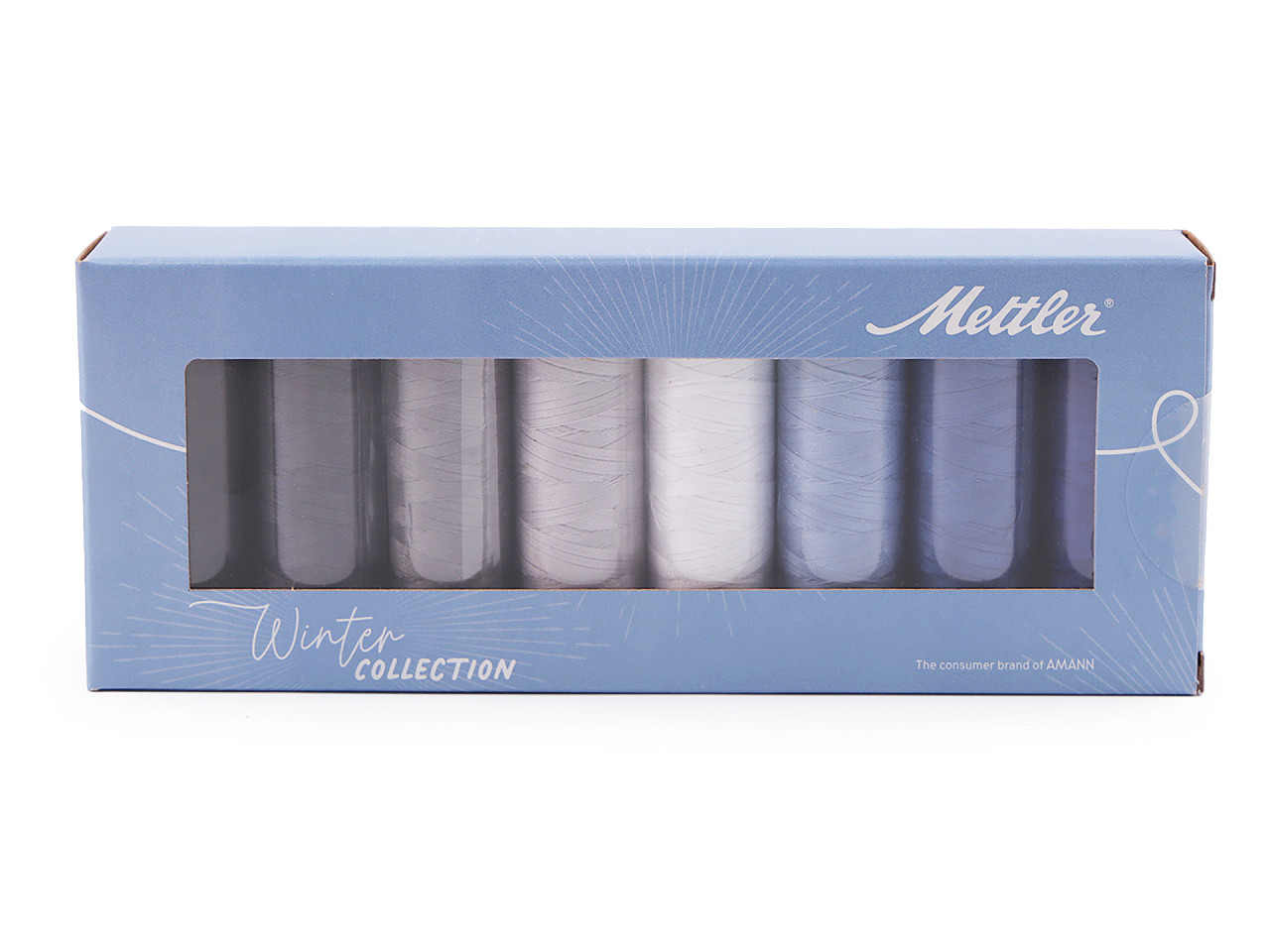 Silk-finish mettler set baumwollgarn 8x150 m - Mix (1 Set)