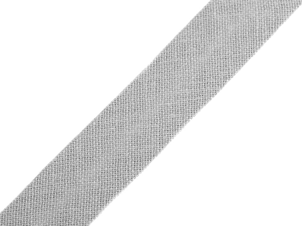 Schrägband baumwolle breite 14 mm gefalzt - Grau (25 Meter)