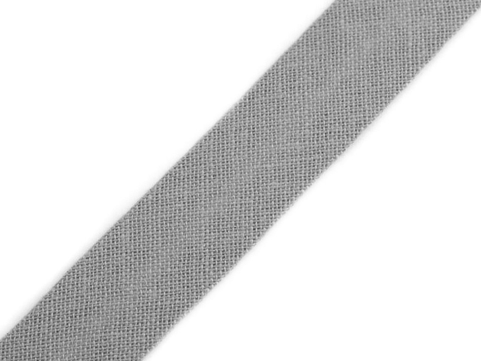 Schrägband baumwolle breite 14 mm gefalzt - Grau (25 Meter)