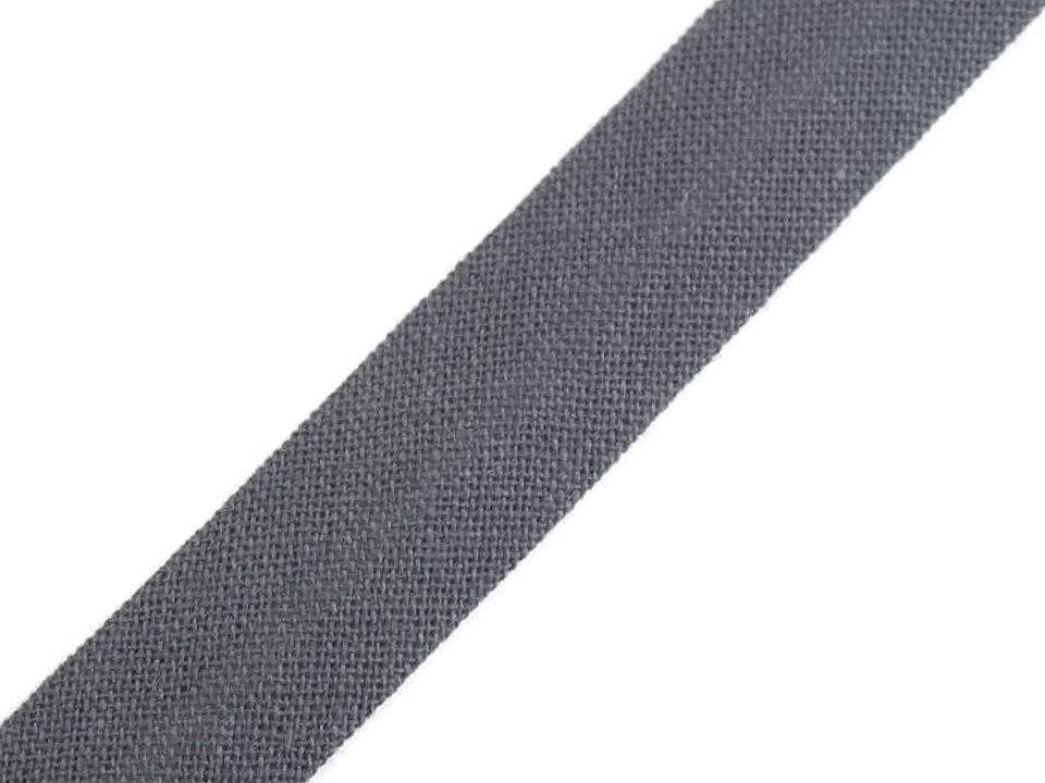 Schrägband baumwolle breite 14 mm gefalzt - Grau (25 Meter)