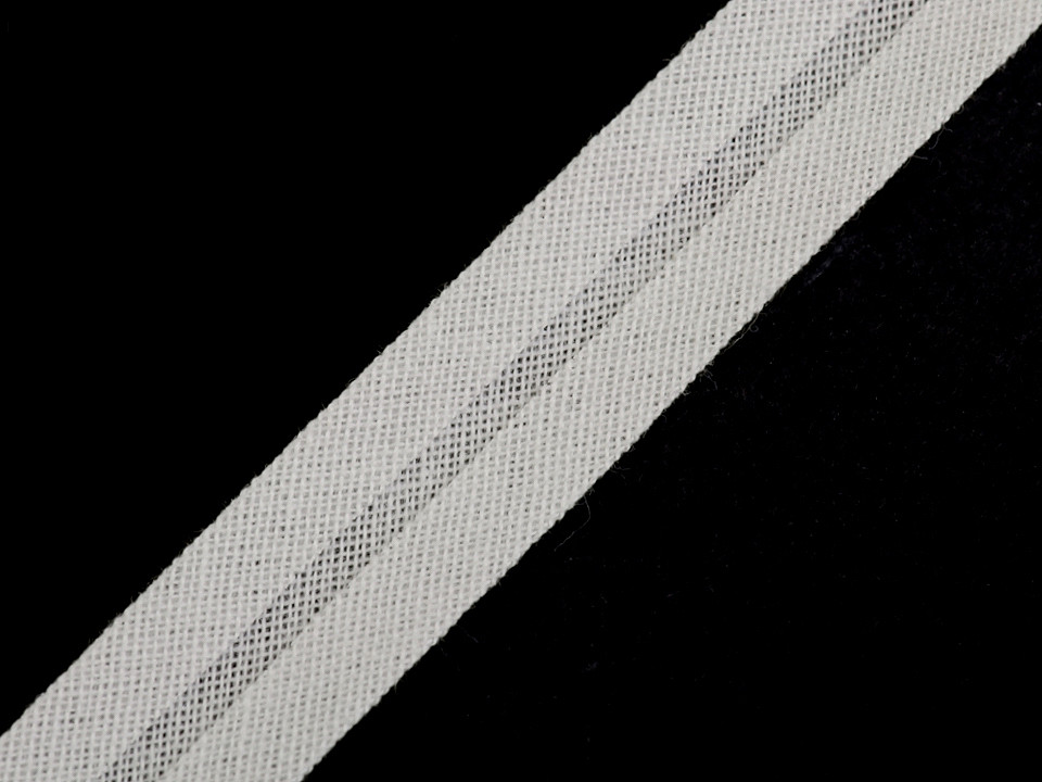 Schrägband baumwolle breite 14 mm gefalzt - Grau (25 Meter)