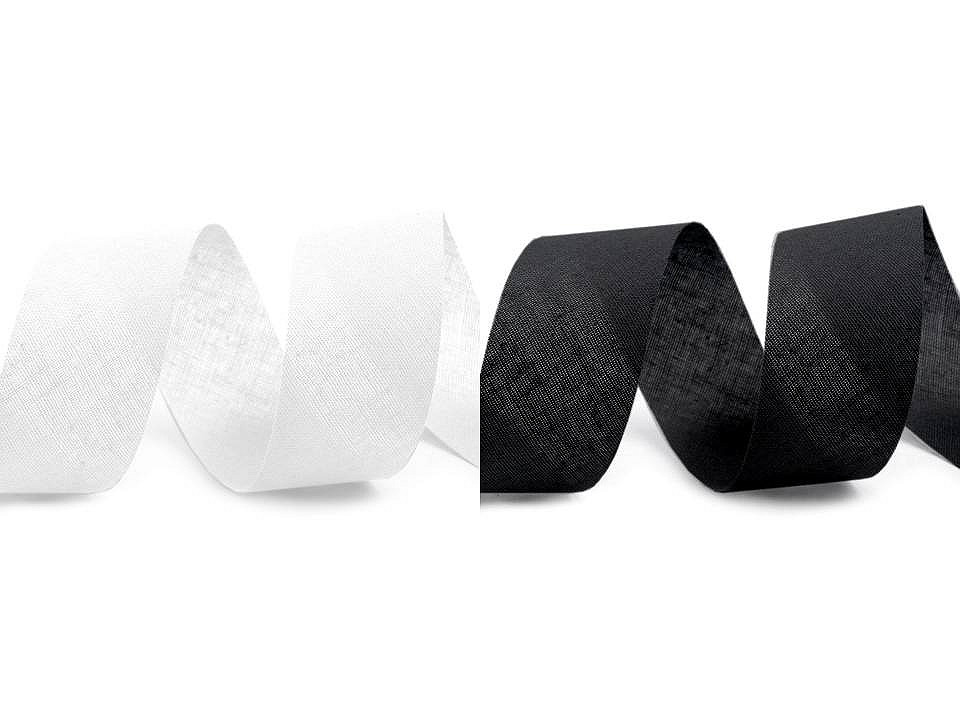 Schrägband aus baumwolle breite 30 mm nicht verbügelt - Schwarz (100 Meter)
