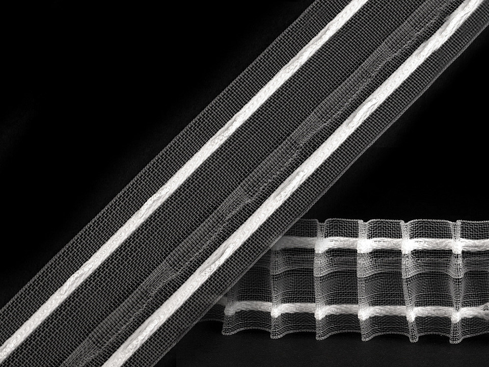 Gardinenband bleistiftfalten breite 40 mm - Transparent (50 Meter)