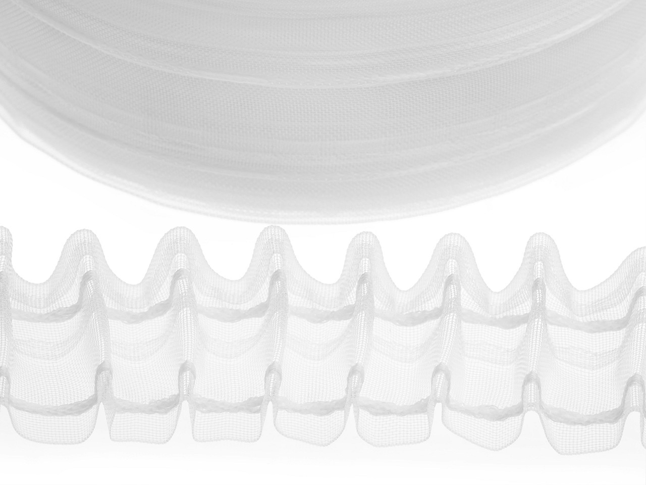 Gardinenband bleistiftfalten breite 50 mm - Transparent (50 Meter)