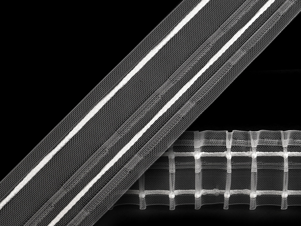 Gardinenband bleistiftfalten breite 50 mm - Transparent (50 Meter)