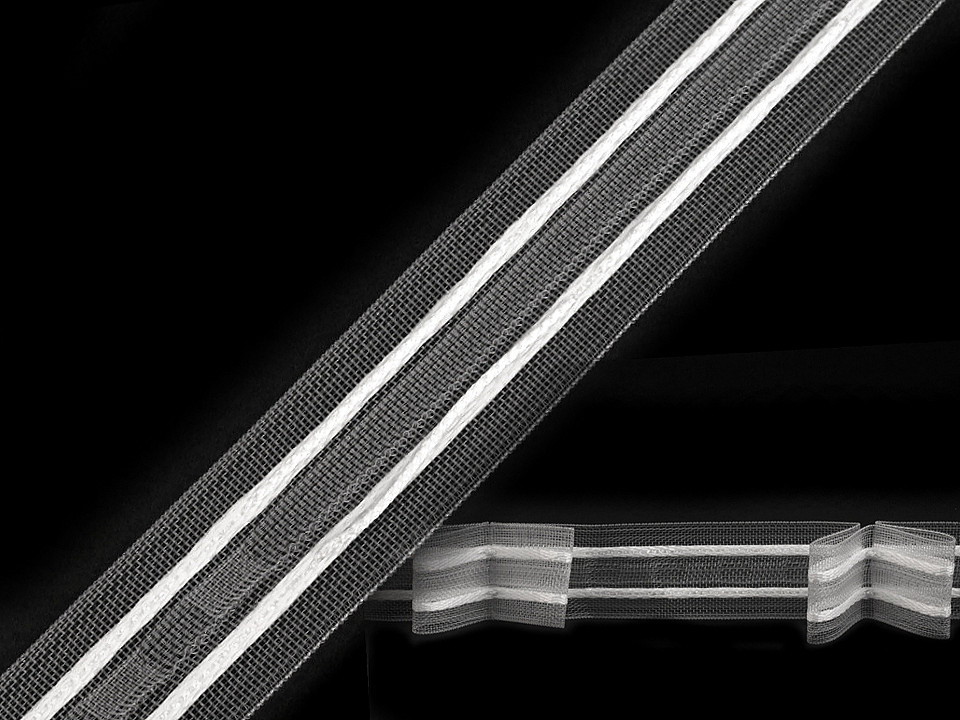 Gardinenband 2 breite 25 mm - Transparent (50 Meter)