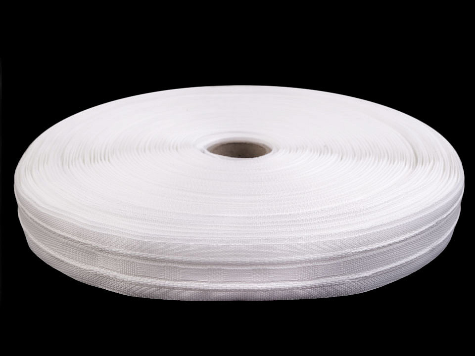 Gardinenband 2 breite 25 mm - Weiß (50 Meter)