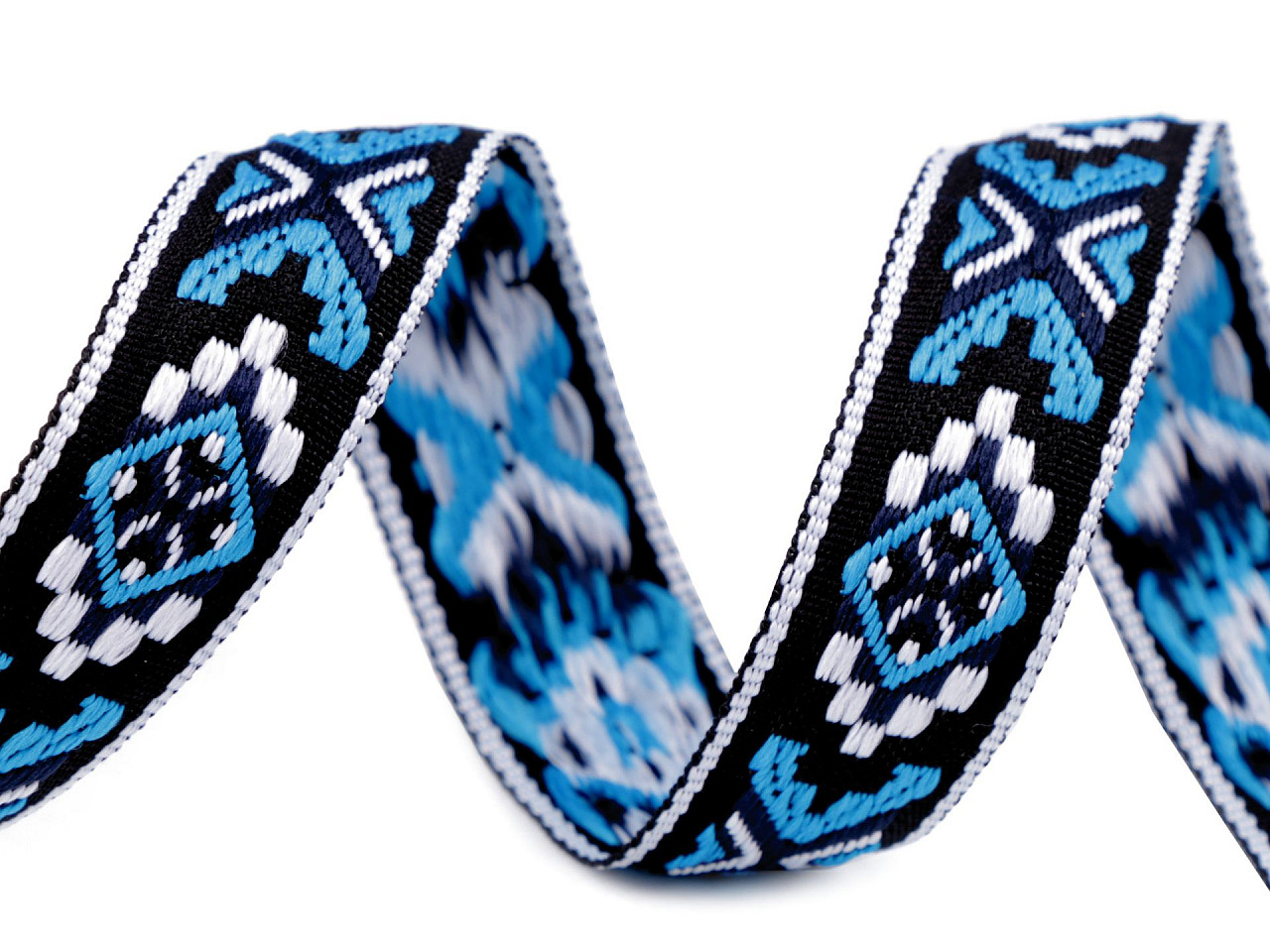 Borte / webband mit indianer motiv breite 20 mm - Senf-braun (1 Meter)