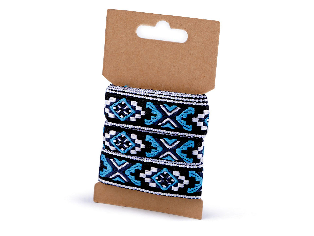 Borte / webband mit indianer motiv breite 20 mm - Senf-braun (1 Meter)