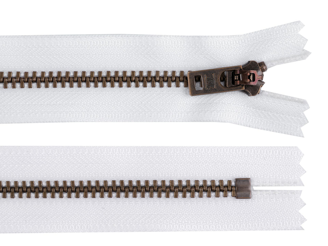 Altmessing-reißverschluss nr. 5, länge 18 cm, für jeans, ykk - Schwarz (1 Stück)