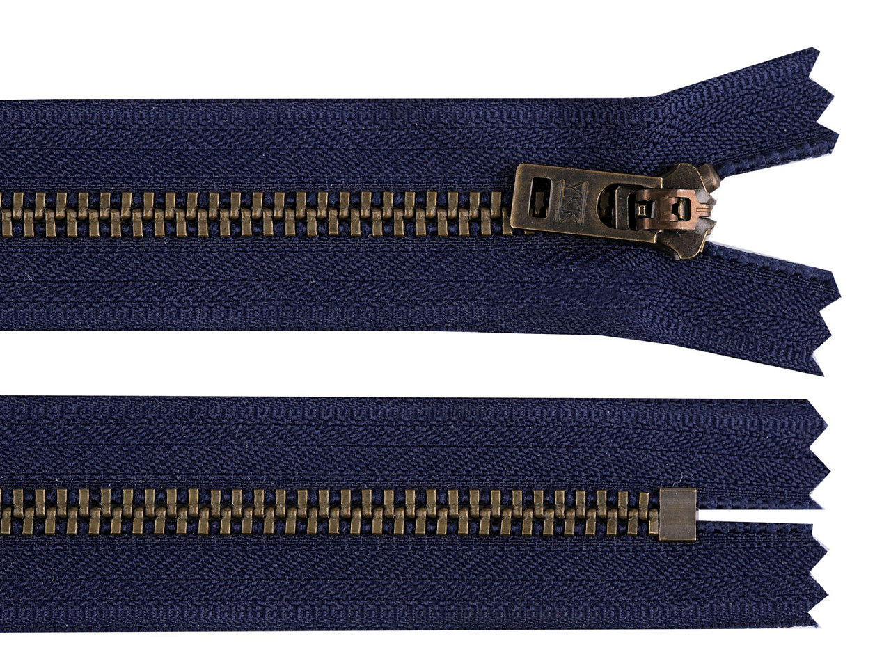 Altmessing-reißverschluss nr. 5, länge 18 cm, für jeans, ykk - Schwarz (1 Stück)