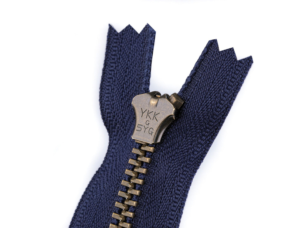 Altmessing-reißverschluss nr. 5, länge 18 cm, für jeans, ykk - Schwarz (1 Stück)