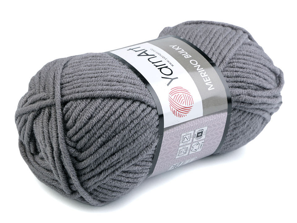 Strickgarn merino bulky 100 g - Grau hematit (1 Stück)