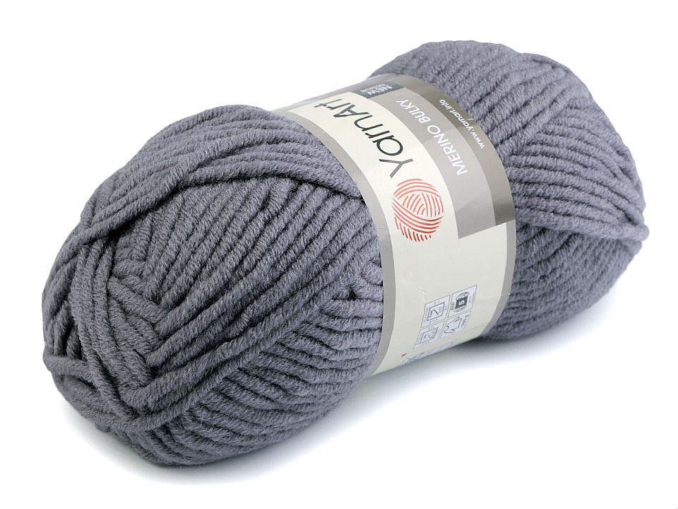 Strickgarn merino bulky 100 g - Grau hematit (1 Stück)