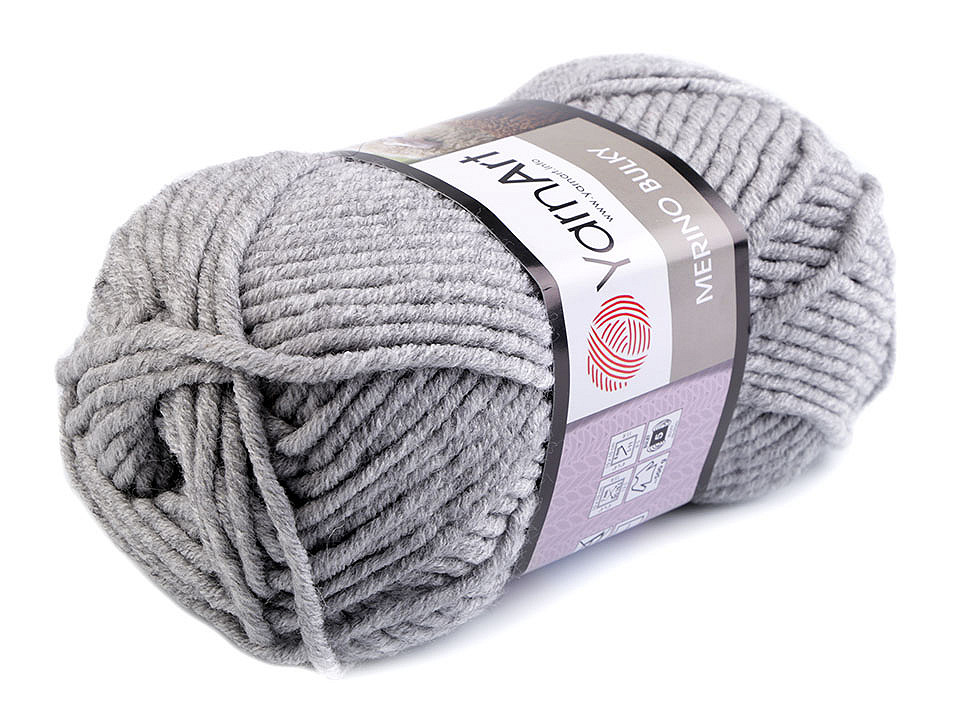 Strickgarn merino bulky 100 g - Grau hematit (1 Stück)