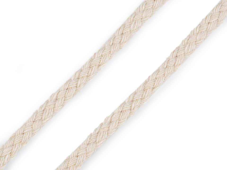 Baumwollgarn / schnur / docht ø5 mm geflochten - Naturfarbe (45 Meter)