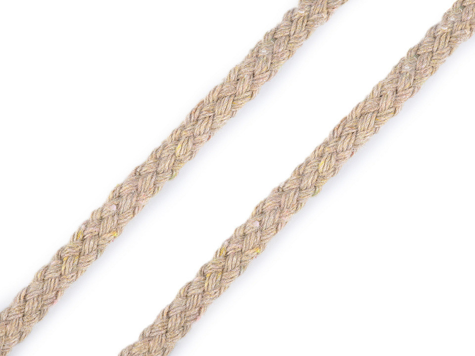 Baumwollgarn / schnur / docht ø5 mm geflochten - Naturfarbe (45 Meter)