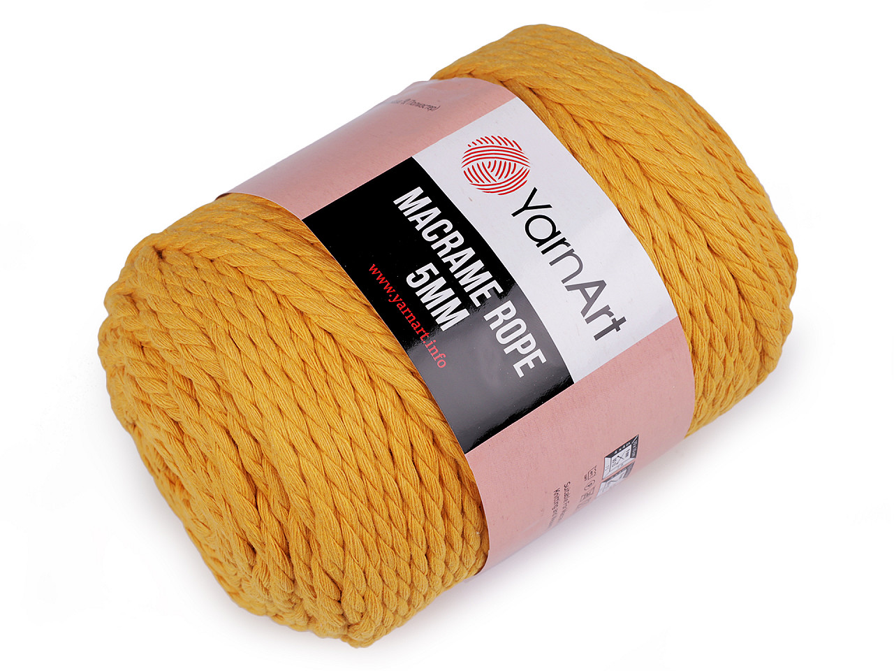 Baumwollstrickgarn macrame rope, ø 5 mm, 500 g, entwirbar - Dunkelbeige (1 Stück)