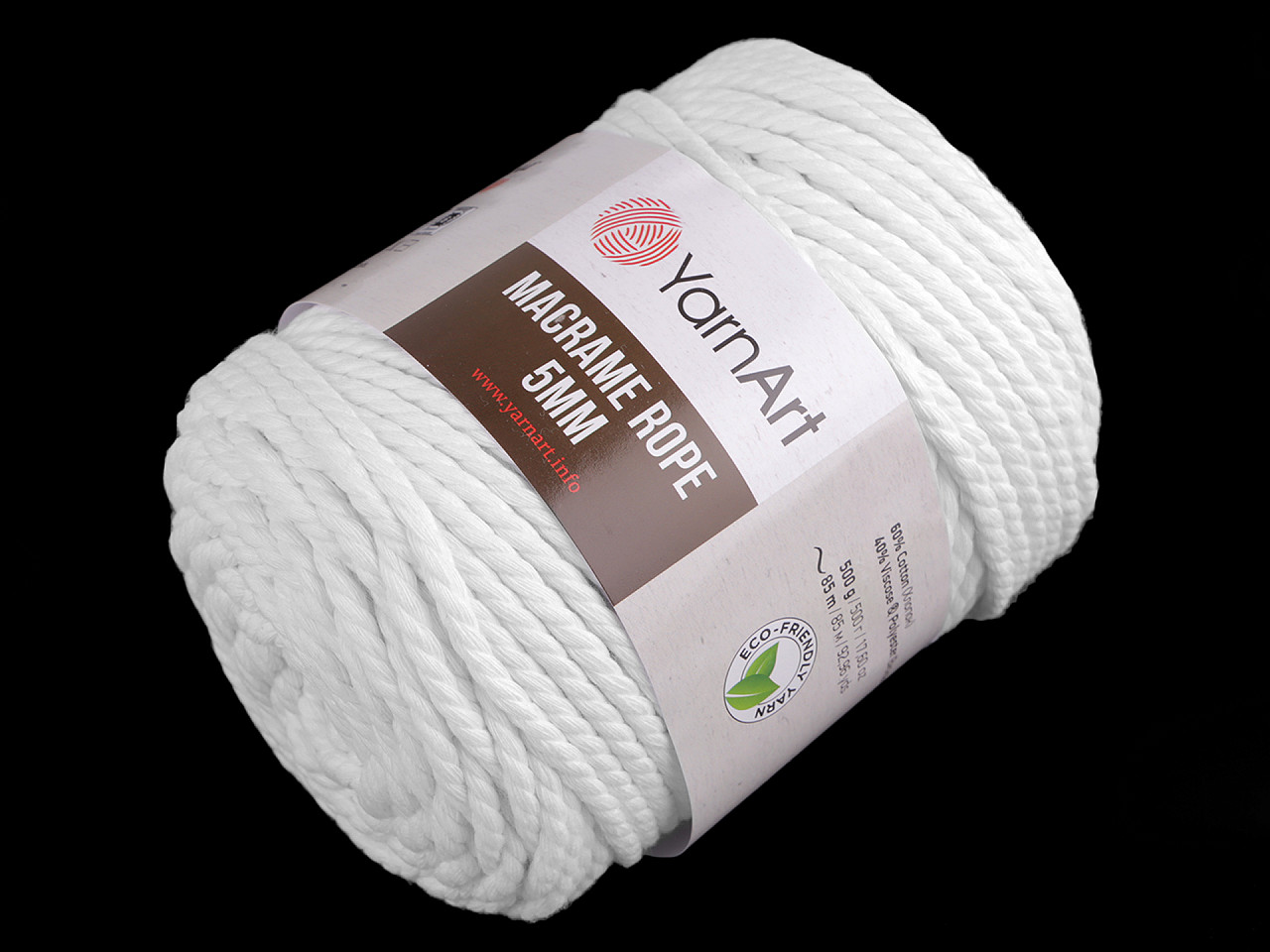 Baumwollstrickgarn macrame rope, ø 5 mm, 500 g, entwirbar - Dunkelbeige (1 Stück)