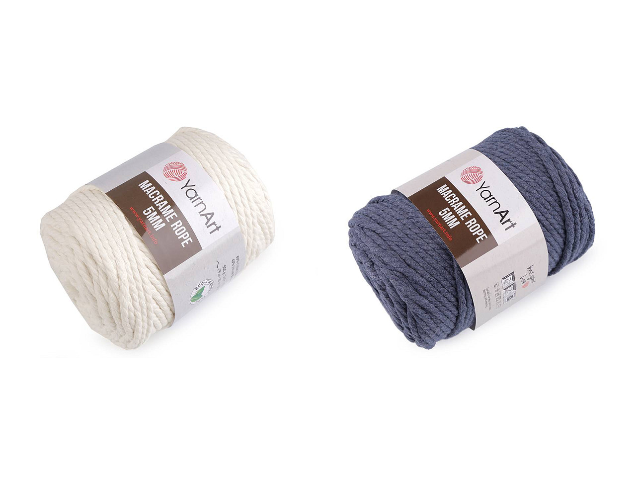 Baumwollstrickgarn macrame rope, ø 5 mm, 500 g, entwirbar - Dunkelbeige (1 Stück)
