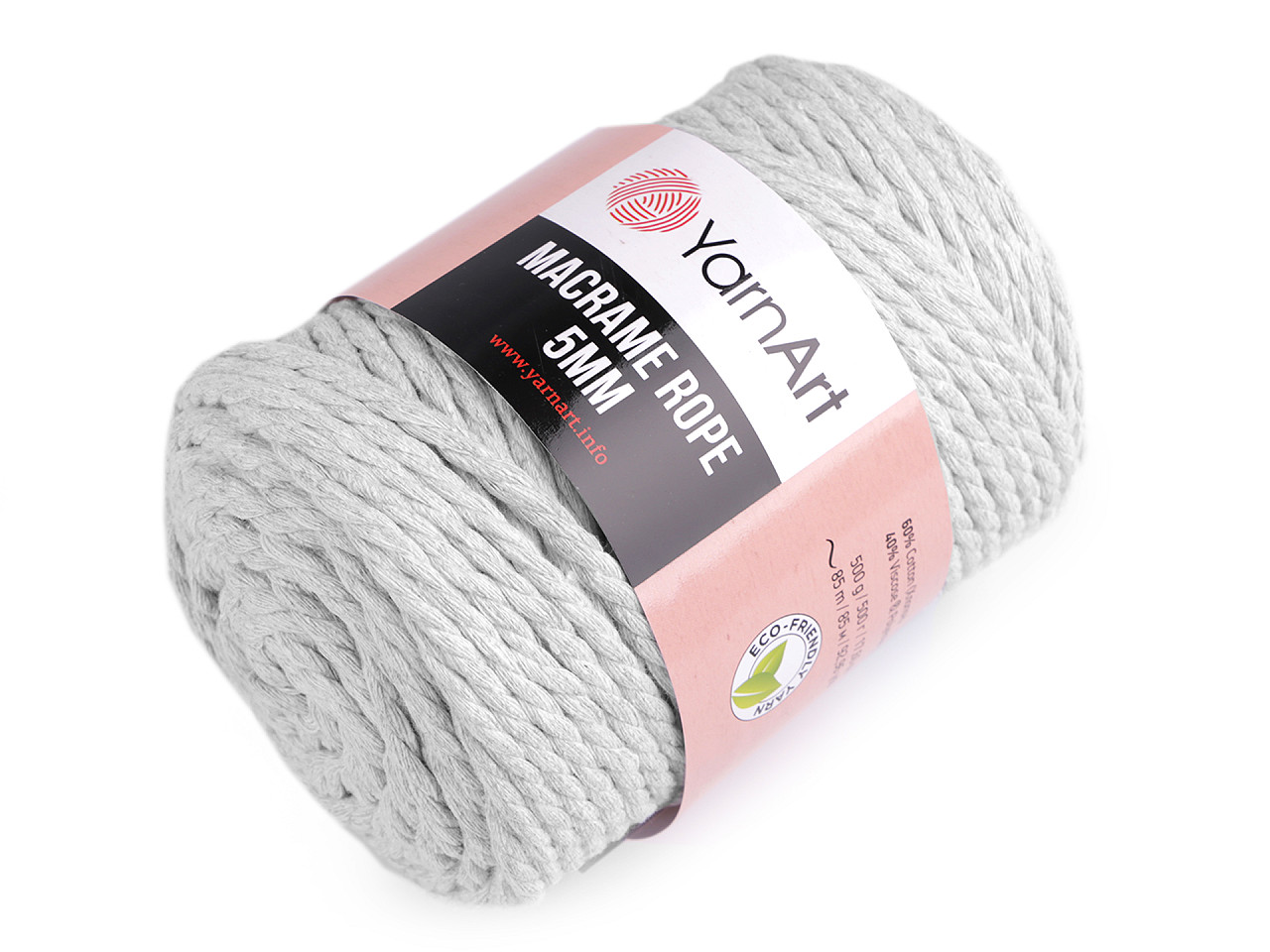 Baumwollstrickgarn macrame rope, ø 5 mm, 500 g, entwirbar - Dunkelbeige (1 Stück)