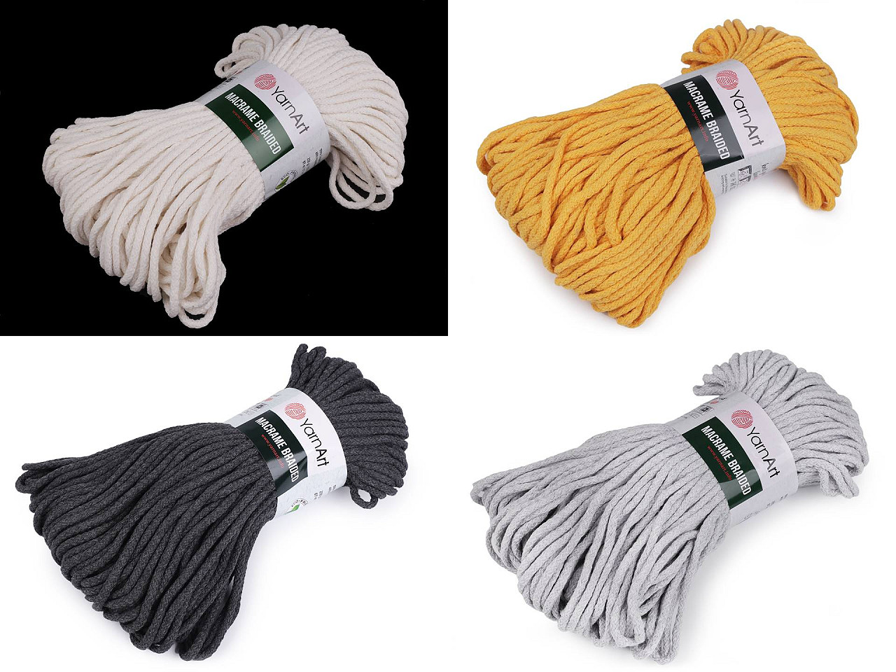 Strickgarn macrame braided 250 g - Créme sehr hell (1 Stück)