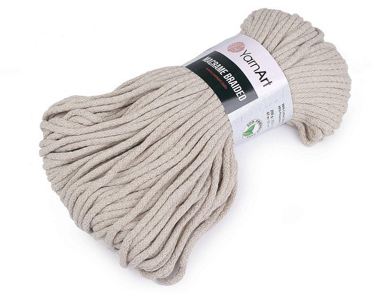 Strickgarn macrame braided 250 g - Créme sehr hell (1 Stück)