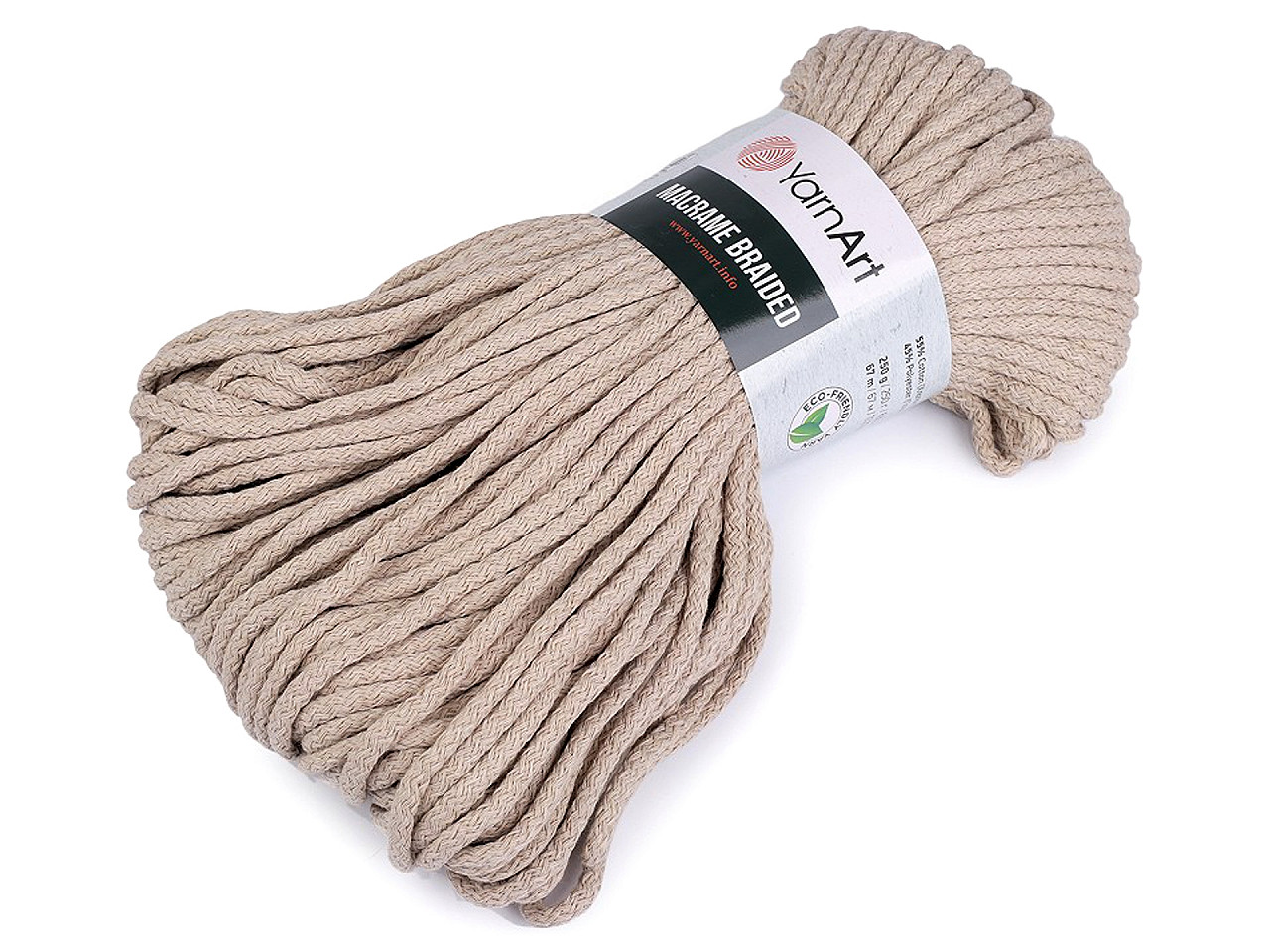 Strickgarn macrame braided 250 g - Créme sehr hell (1 Stück)