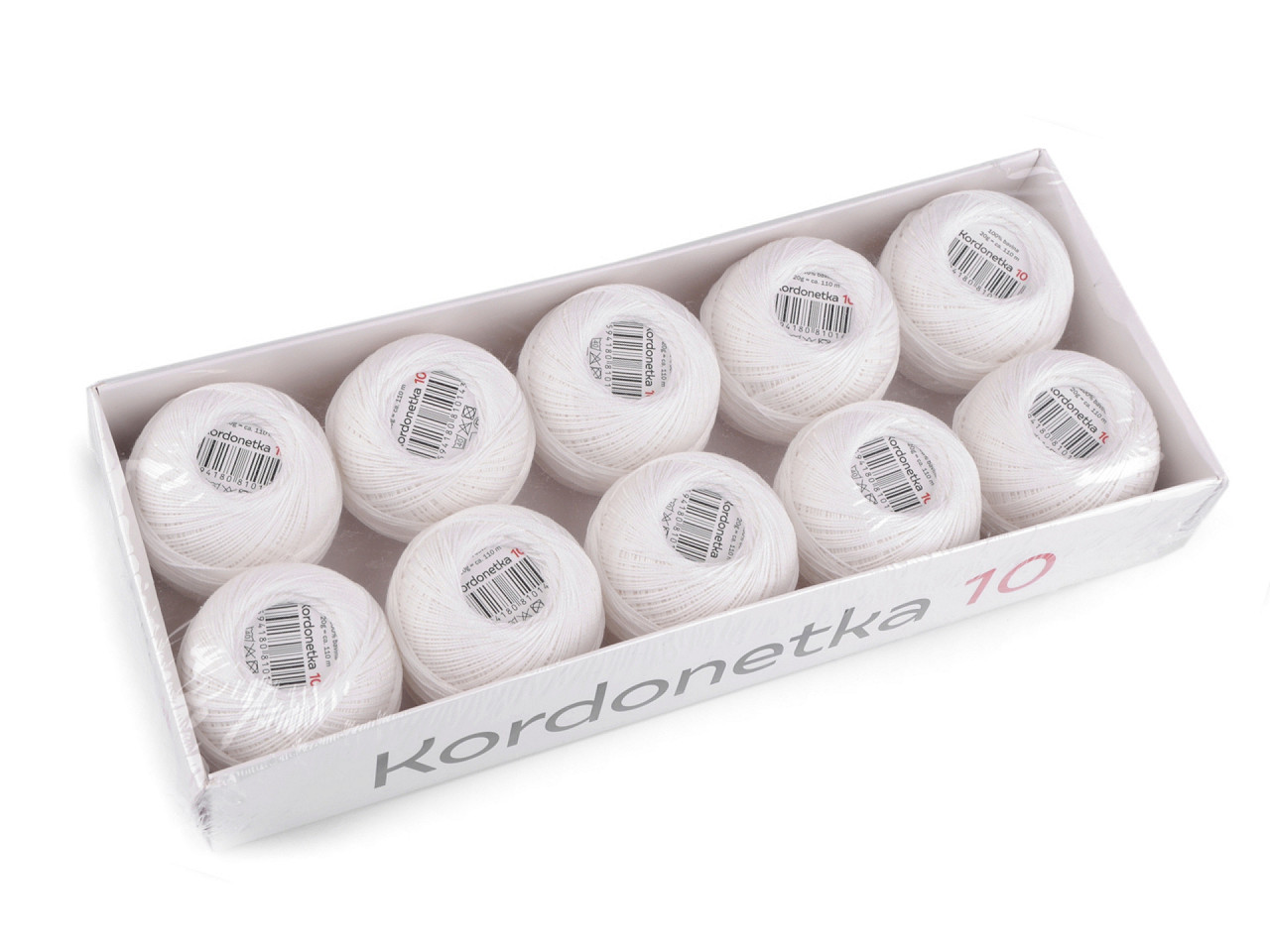 Cordonnet-garn 20 g - Weiß (10 Stücke)