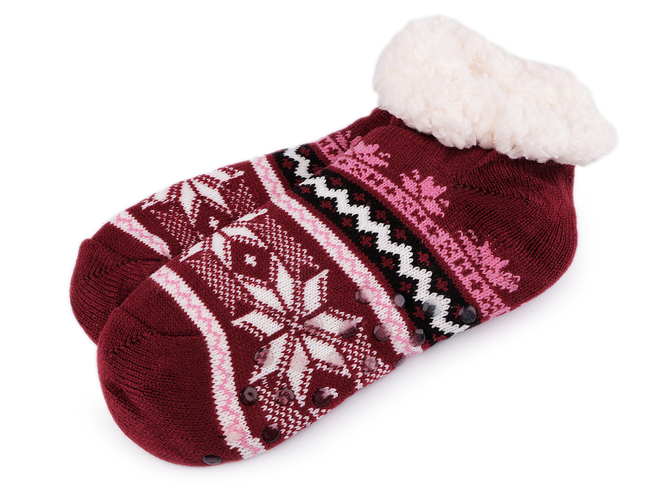 Wintersocken für damen/mädchen mit fell und anti-rutsch emi ross - Grau (1 Paar)