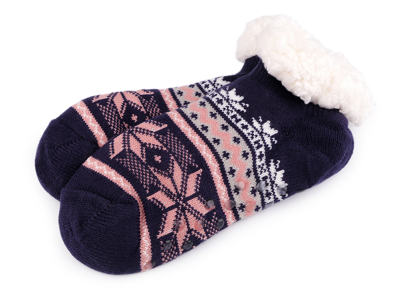 Wintersocken für damen/mädchen mit fell und anti-rutsch emi ross - Grau (1 Paar)
