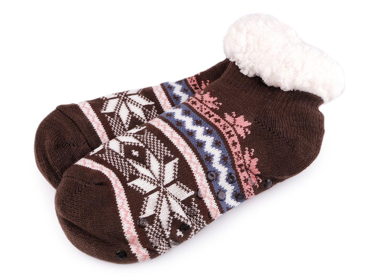 Wintersocken für damen/mädchen mit fell und anti-rutsch emi ross - Grau (1 Paar)