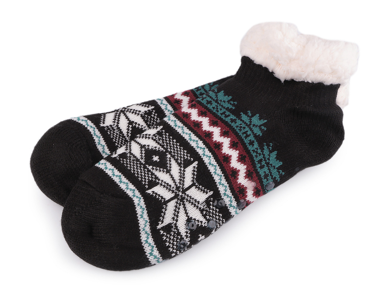 Wintersocken für damen/mädchen mit fell und anti-rutsch emi ross - Grau (1 Paar)