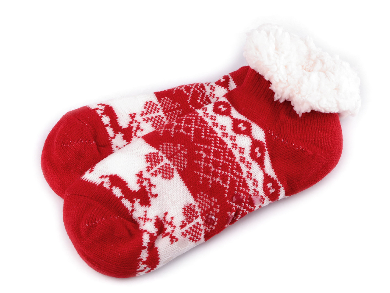 Wintersocken für damen/mädchen mit fell und anti-rutsch emi ross - Grau (1 Paar)