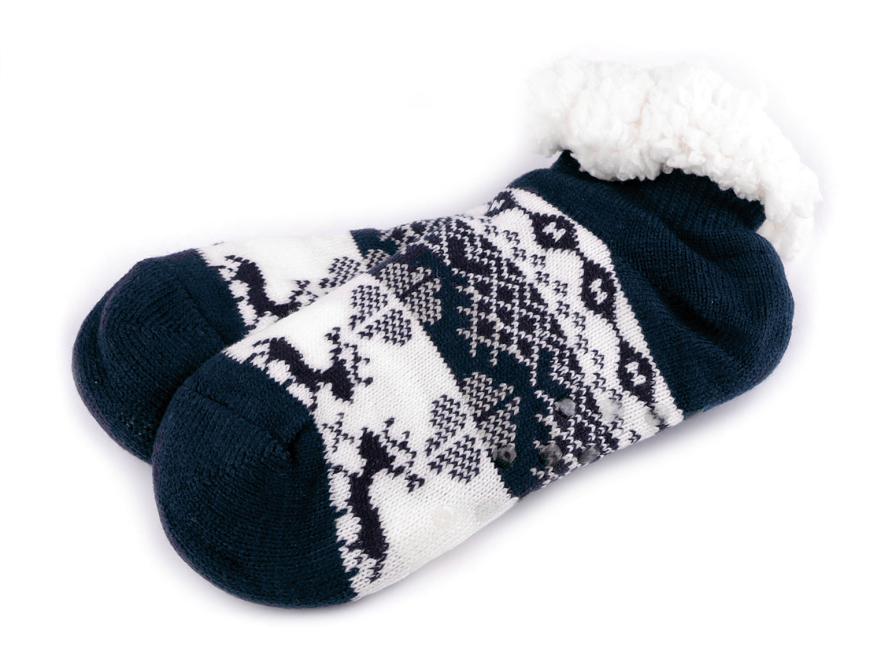 Wintersocken für damen/mädchen mit fell und anti-rutsch emi ross - Grau (1 Paar)