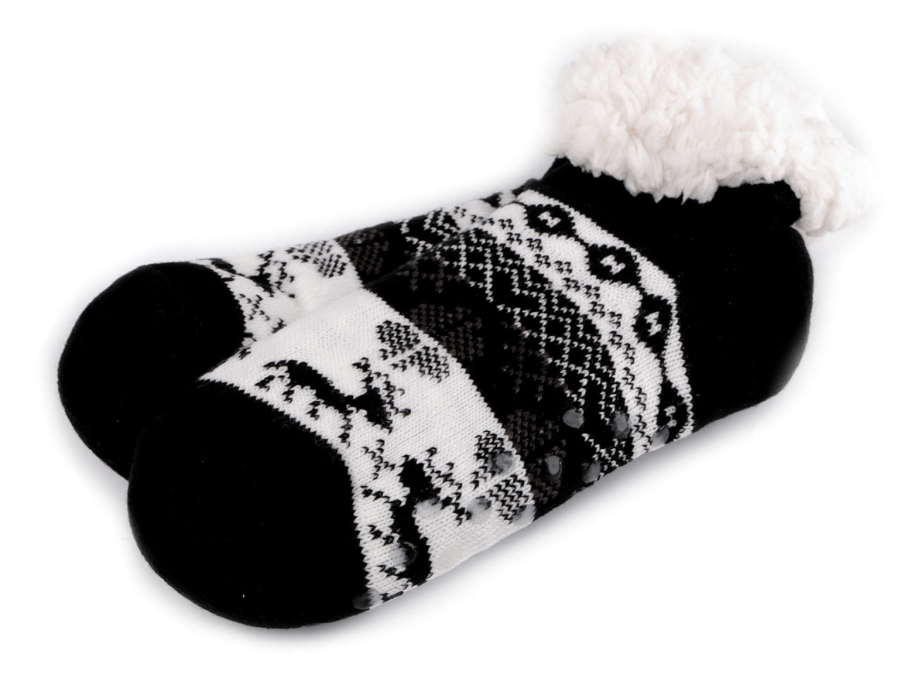 Wintersocken für damen/mädchen mit fell und anti-rutsch emi ross - Grau (1 Paar)