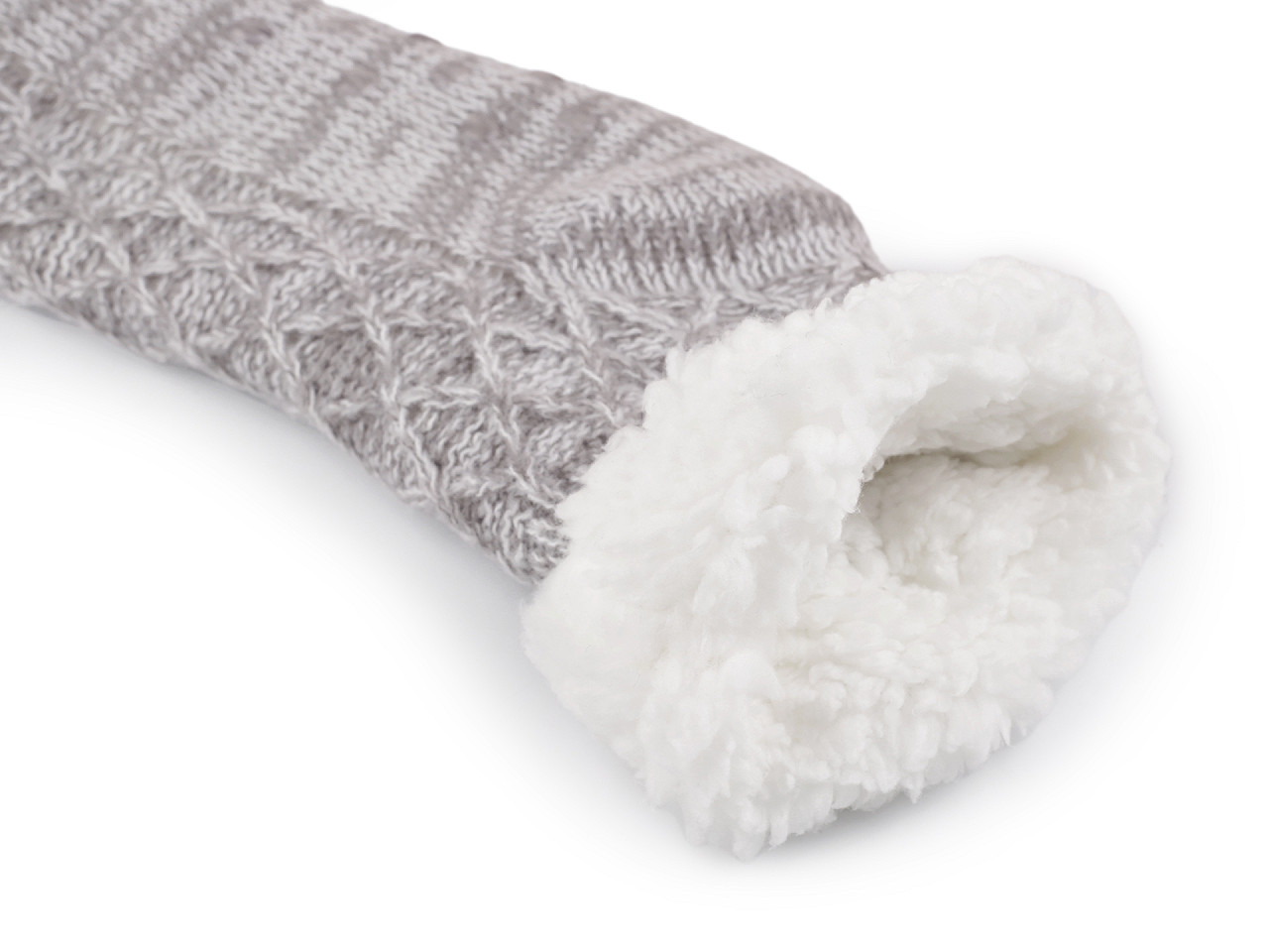 Wintersocken für damen/mädchen mit fell und anti-rutsch emi ross - Grau (1 Paar)