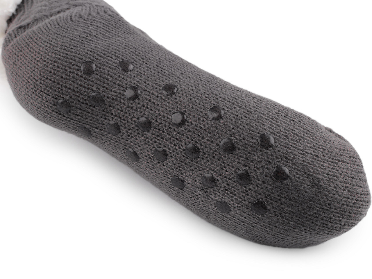 Wintersocken für damen/mädchen mit fell und anti-rutsch emi ross - Grau (1 Paar)