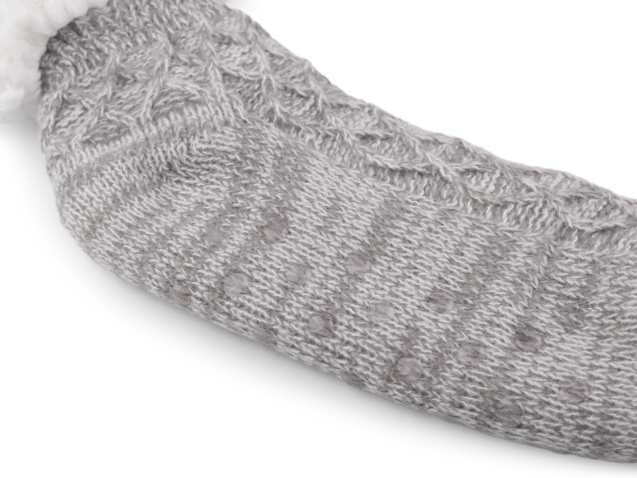 Wintersocken für damen/mädchen mit fell und anti-rutsch emi ross - Grau (1 Paar)