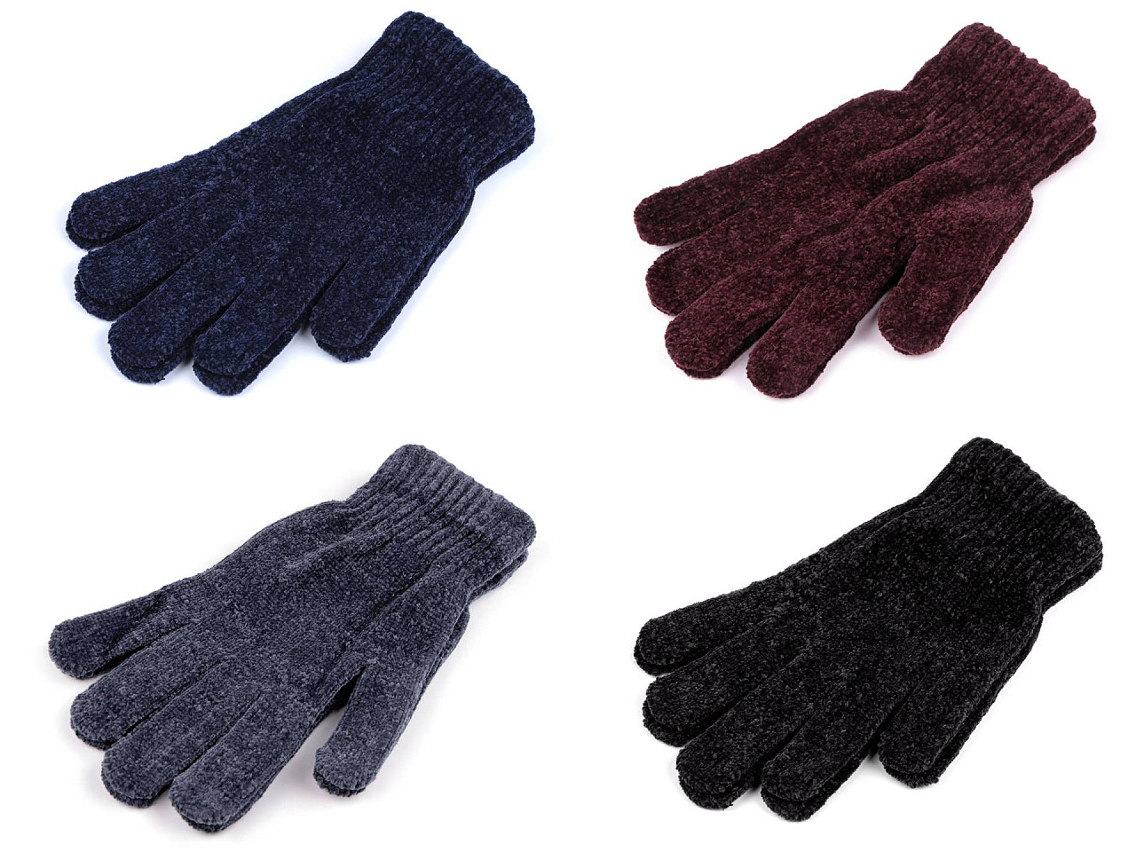 Chenille-handschuhe für herren - Dunkelblau (1 Paar)