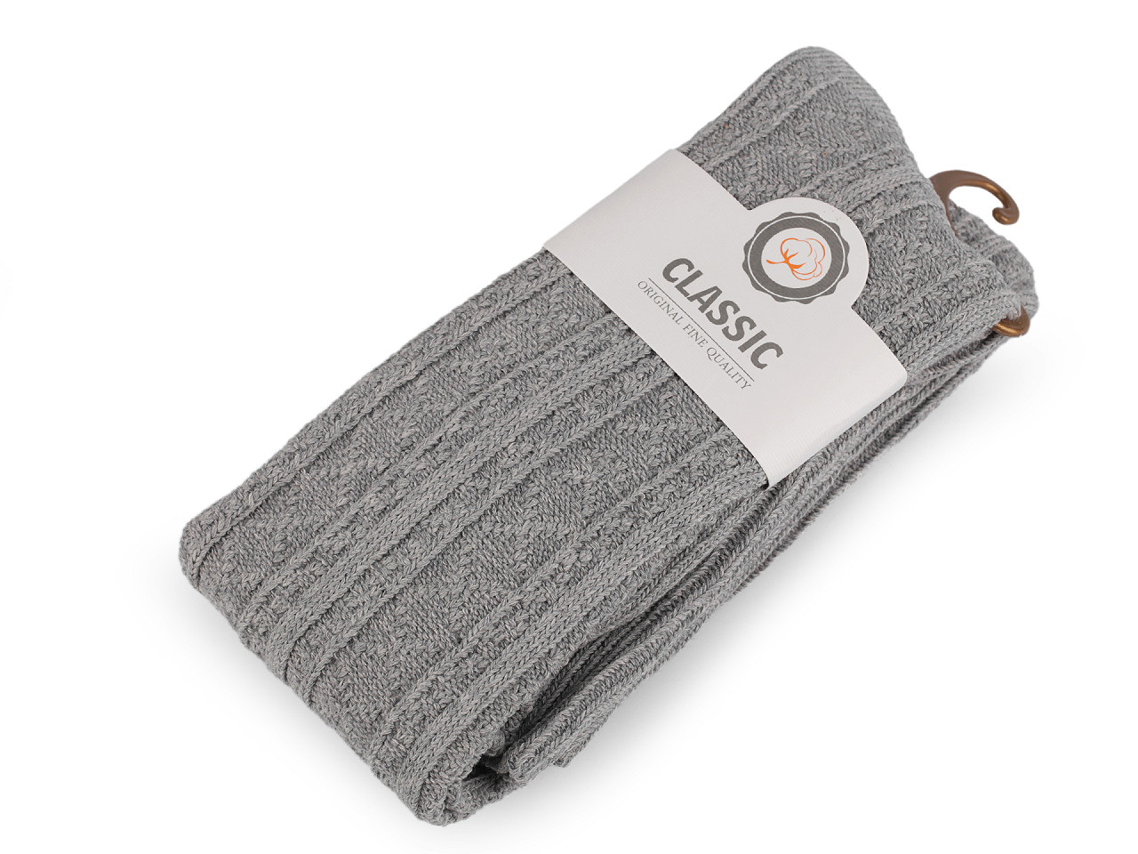 Baumwollstrümpfe für damen mit muster - Dunkelbeige (1 Paar)