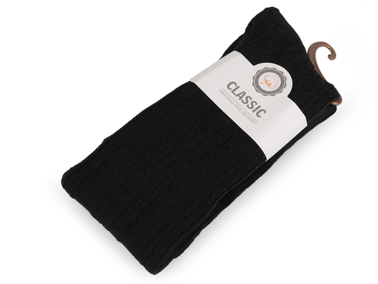 Baumwollstrümpfe für damen mit muster - Dunkelbeige (1 Paar)