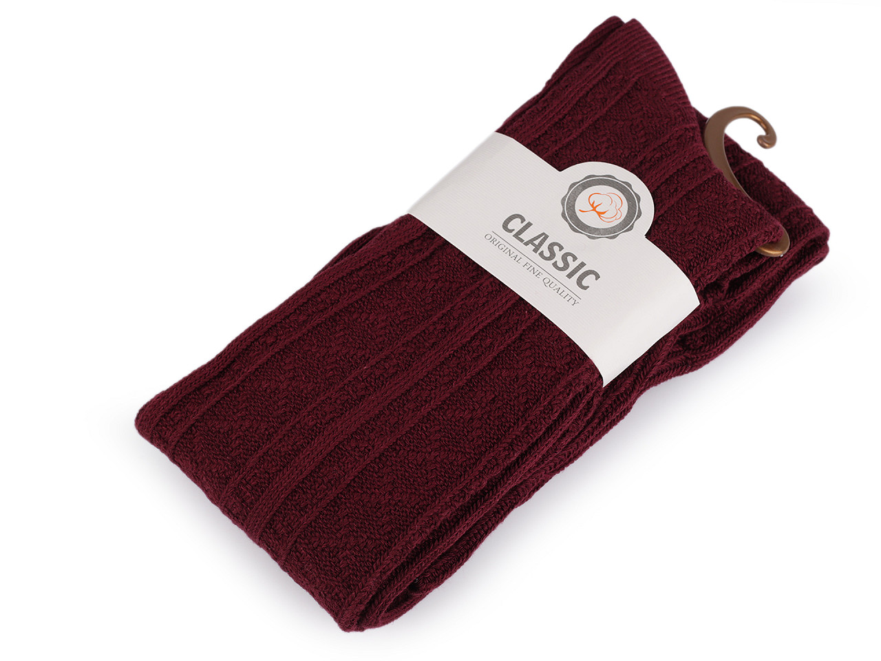 Baumwollstrümpfe für damen mit muster - Dunkelbeige (1 Paar)