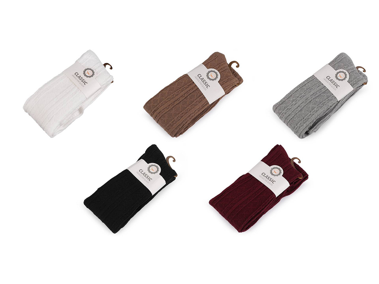 Baumwollstrümpfe für damen mit muster - Dunkelbeige (1 Paar)