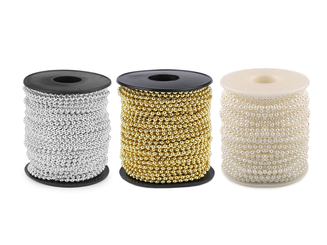 Perlenkette deko ø3 mm - Silber (25 Meter)