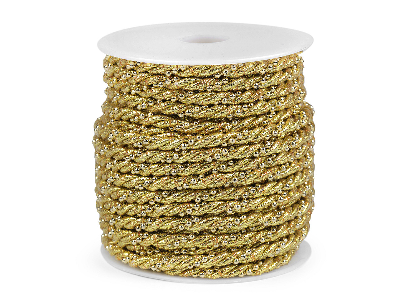 Gedrehte lurexkordel mit kugelkette ø 5 mm - Silber (20 Meter)