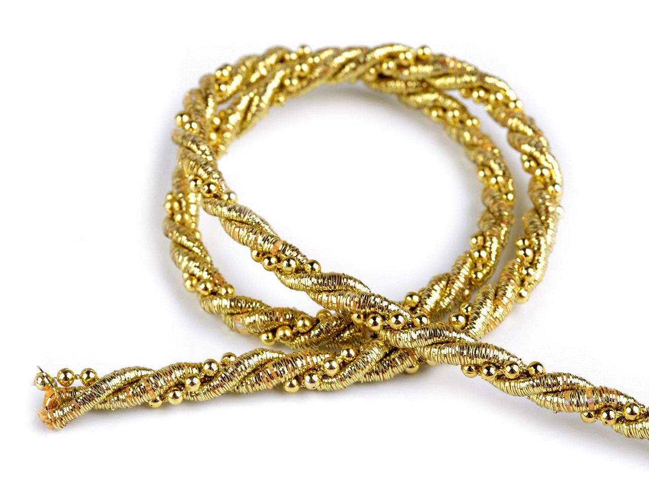 Gedrehte lurexkordel mit kugelkette ø 5 mm - Silber (20 Meter)