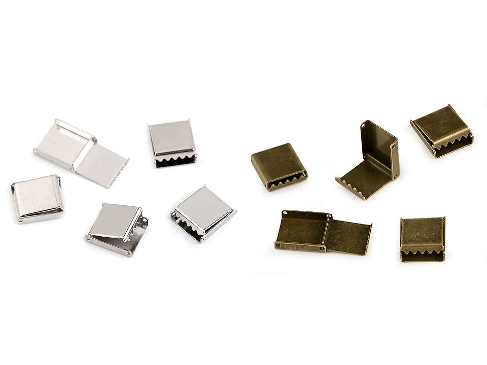 Endstück aus metall für flache kordel breite 10 mm - Platine (50 Stücke)